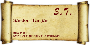 Sándor Tarján névjegykártya